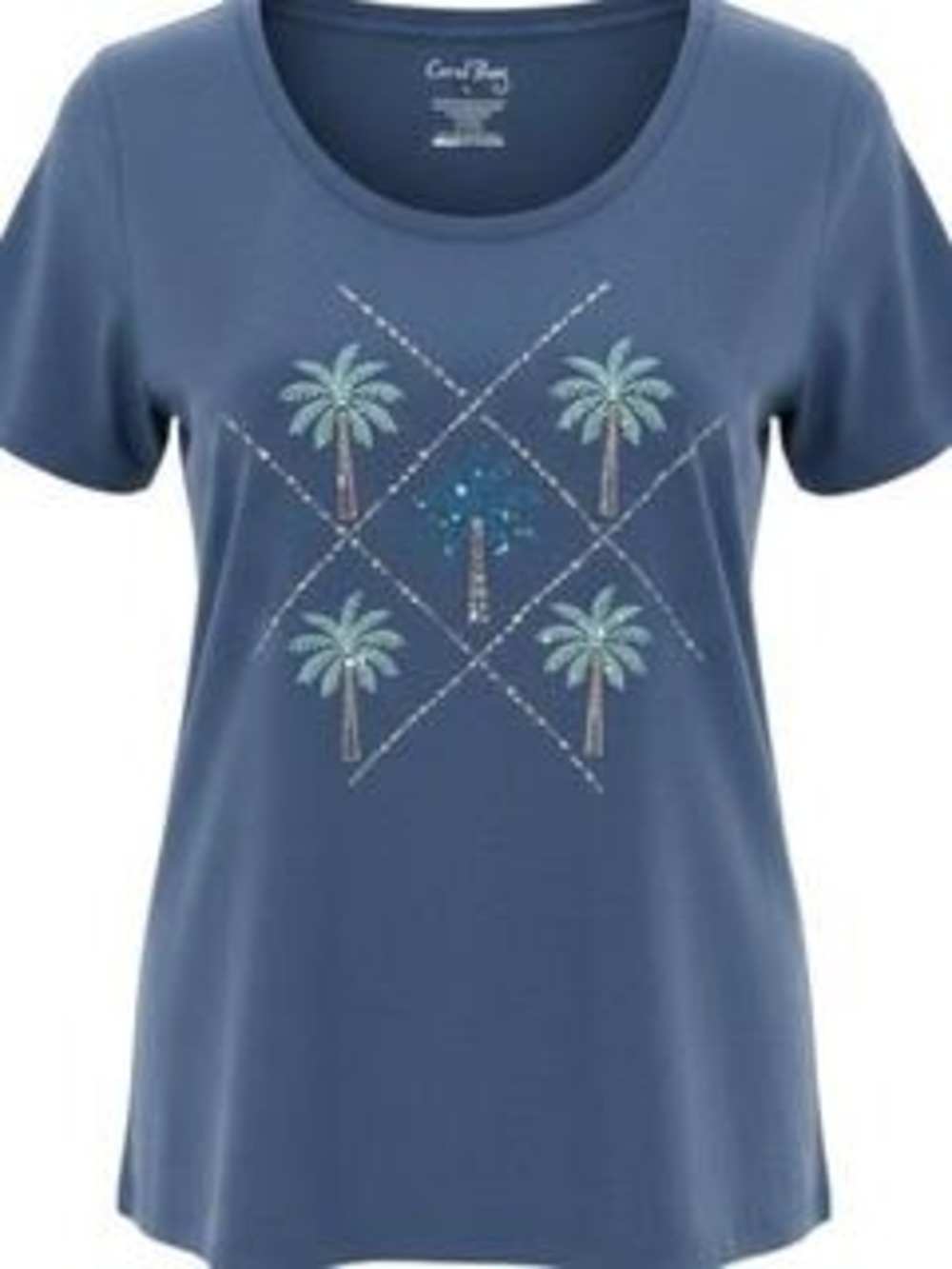 Coral Bay Palm Tree T-Shirt Blue L